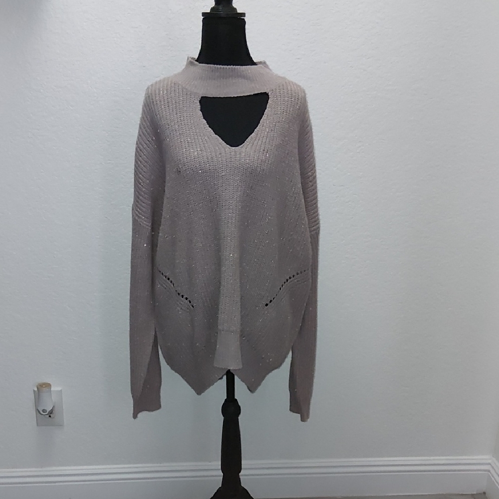Moral Fiber Women's Cowl Neck Sweater in Taupe